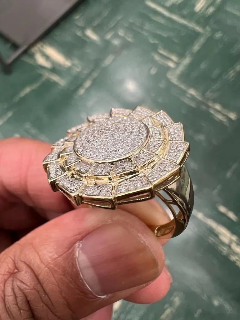 0.37 Ct Diamond Ring | 10k Gold Ring For Men | | Hip-Hop Diamond Ring | Hip-Hop Mens Diamond Ring 6.21 Grams | Big ring | Gift For Him