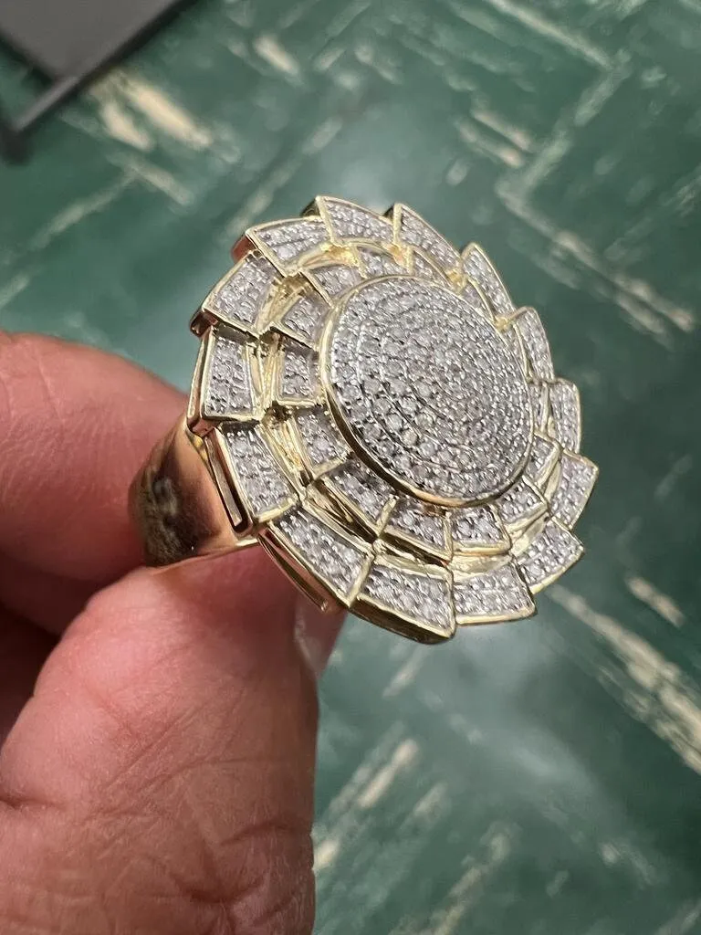 0.37 Ct Diamond Ring | 10k Gold Ring For Men | | Hip-Hop Diamond Ring | Hip-Hop Mens Diamond Ring 6.21 Grams | Big ring | Gift For Him