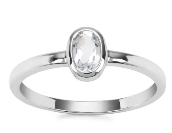 0.47CT white topaz 925 sterling silver ring