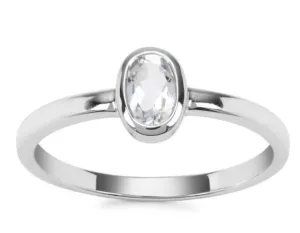 0.47CT white topaz 925 sterling silver ring
