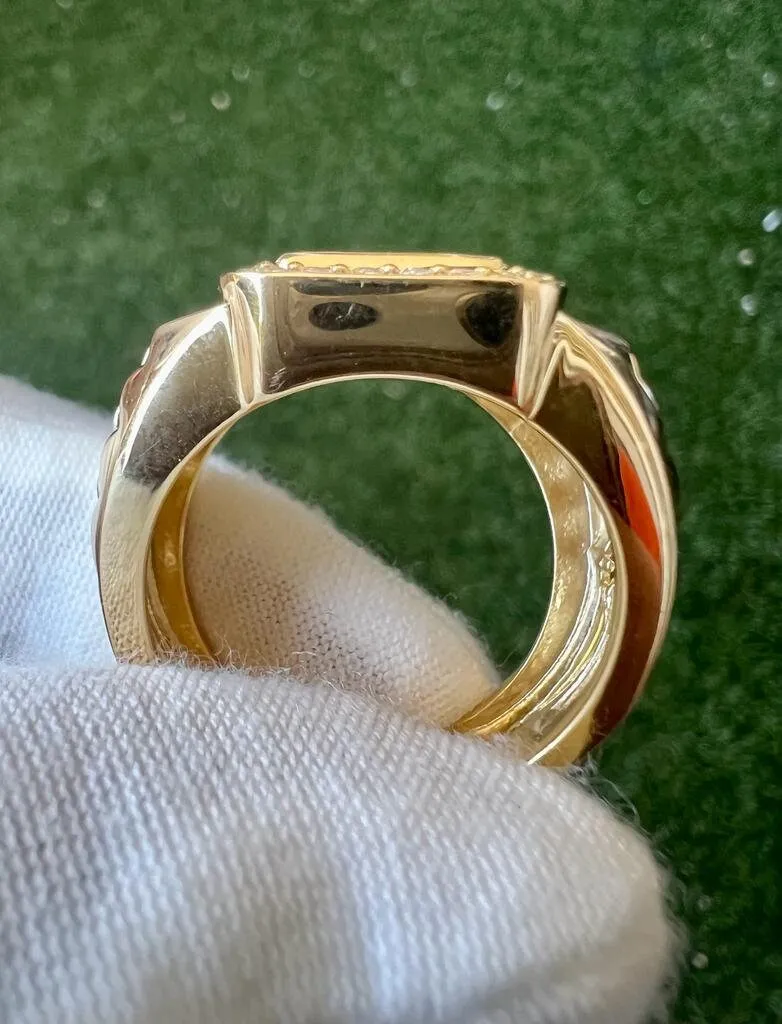 10K Yellow Gold Pamp Suisse Coin Diamond Men's Ring 0.77 ct Lady Fortuna 12.8 grams -Size 10, Mens Finger Ring, Gift for Him