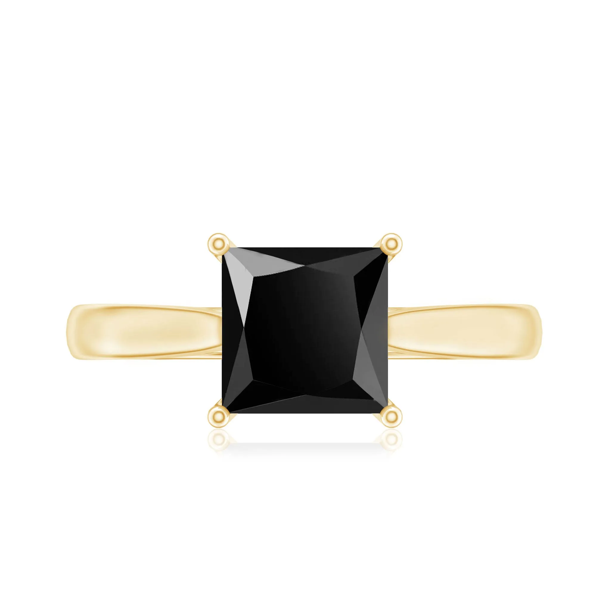 1.25 CT Lab Created Black Diamond Solitaire Ring with Diamond