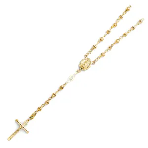 14K GOLD 4MM BALL ROSARY