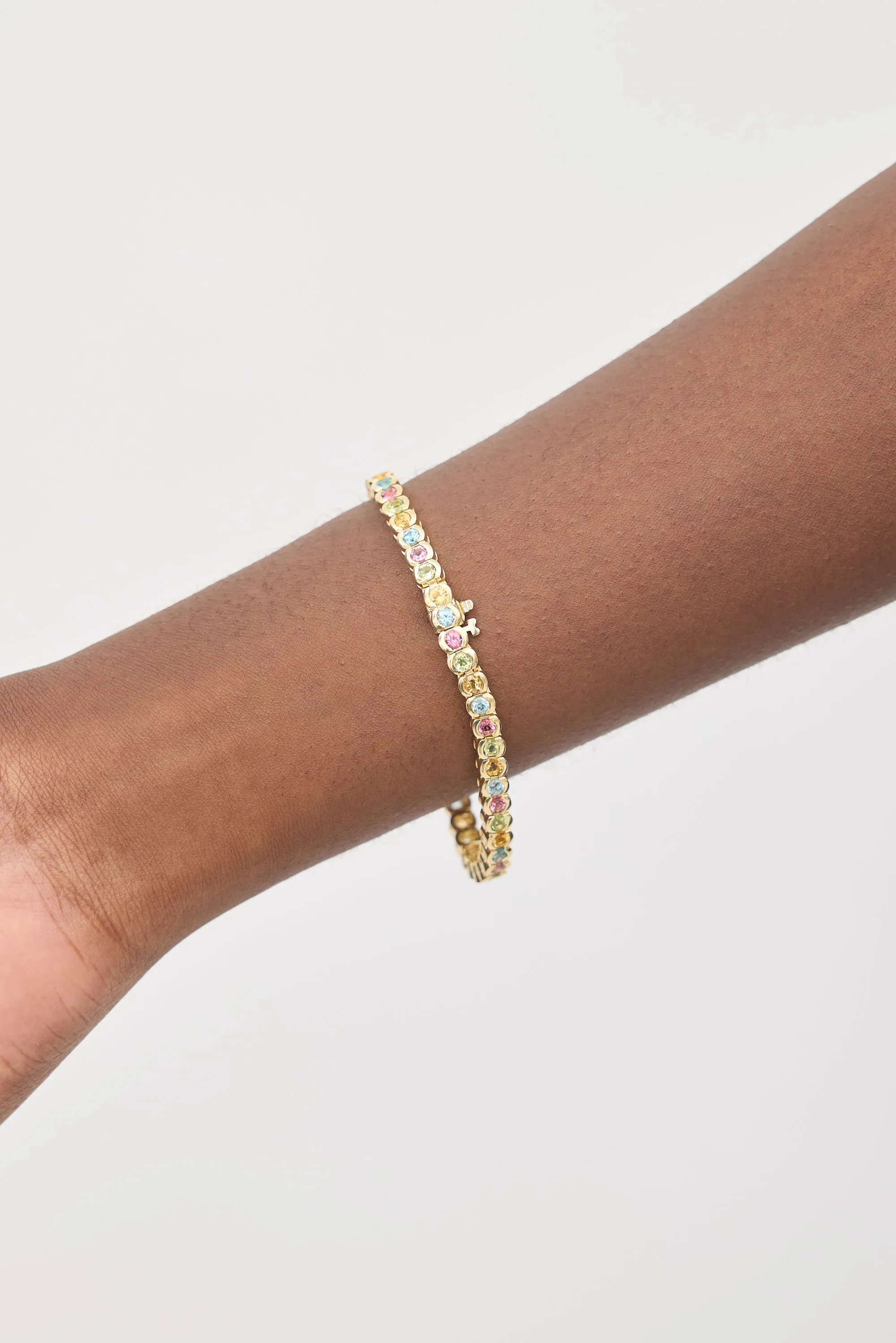 14K Yellow Gold & Gem Tennis Bracelet
