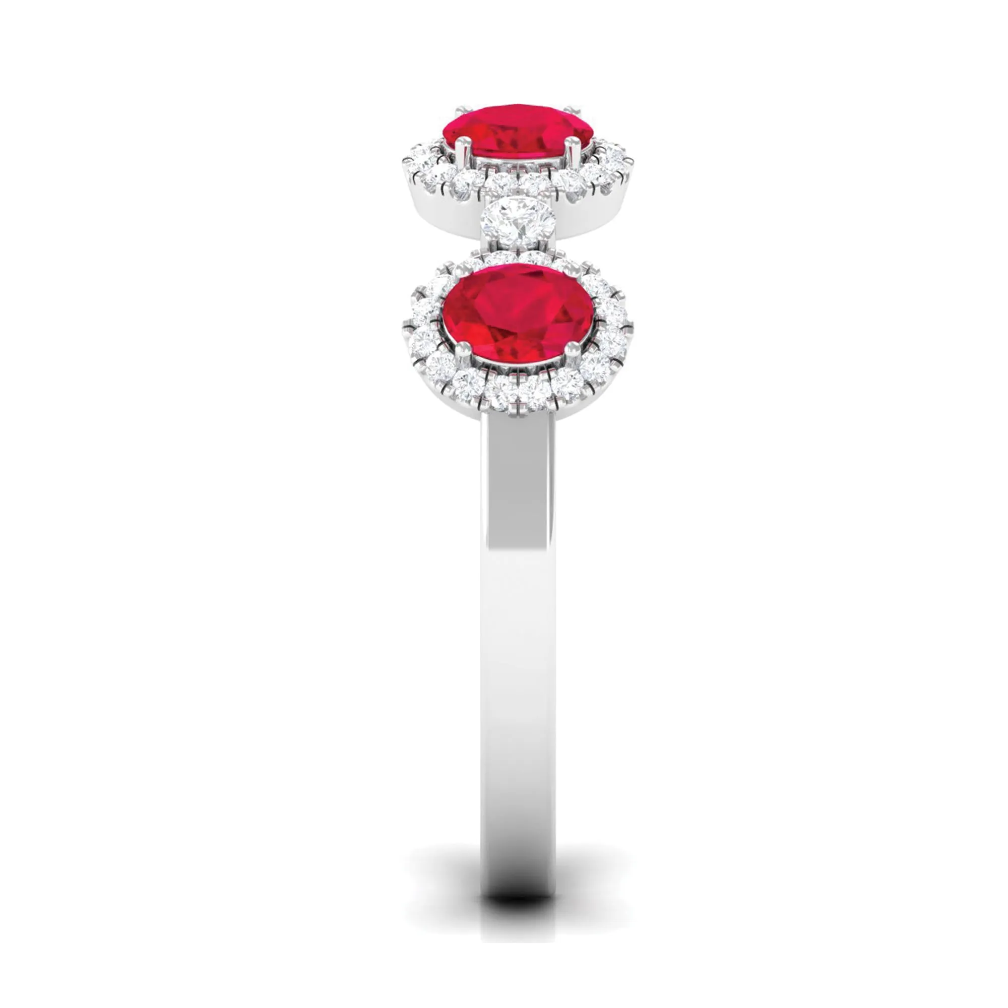 1.5 CT Lab Created Ruby and Diamond Wedding Band