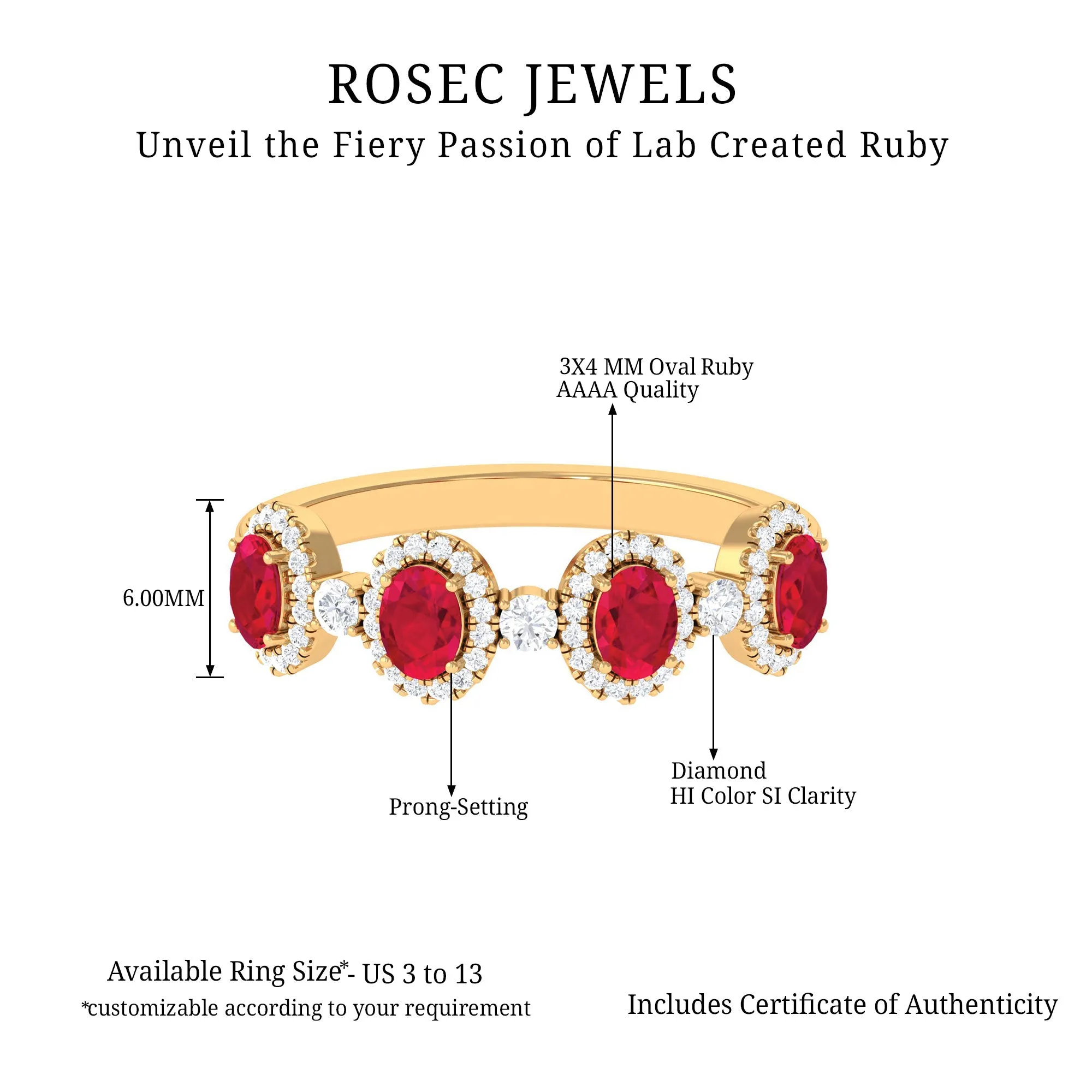 1.5 CT Lab Created Ruby and Diamond Wedding Band