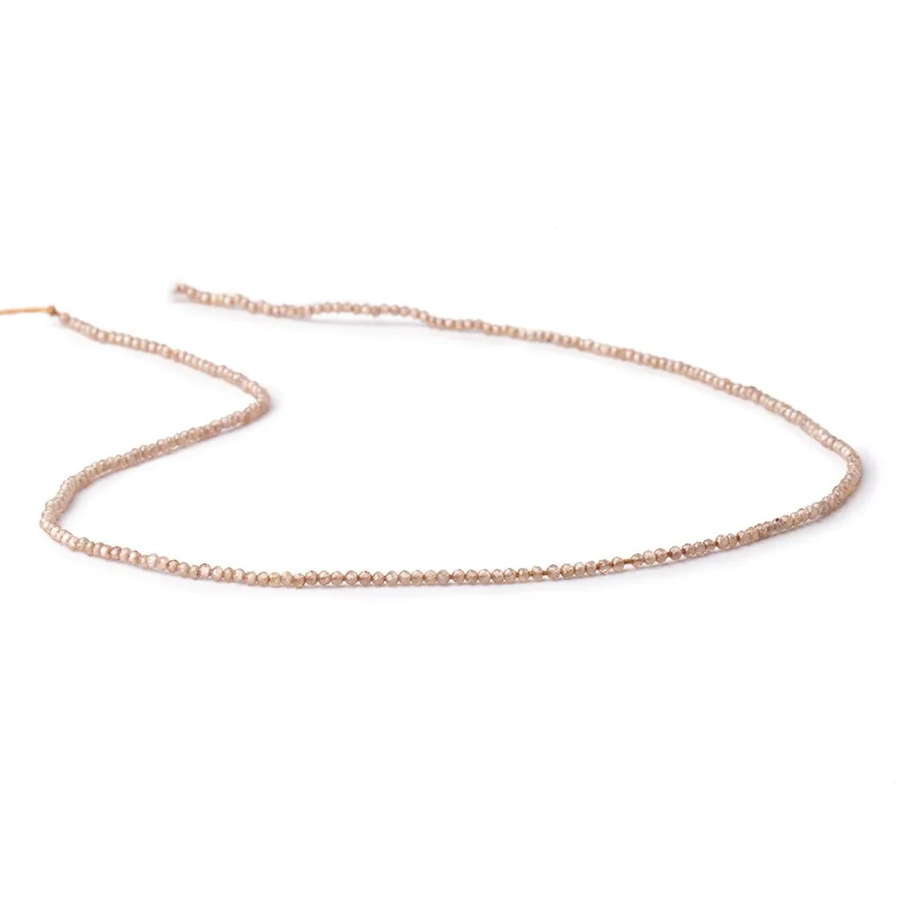 1.5mm Warm Champagne Zircon Micro Faceted rondelle beads 12.5 inch 220 pieces AAA