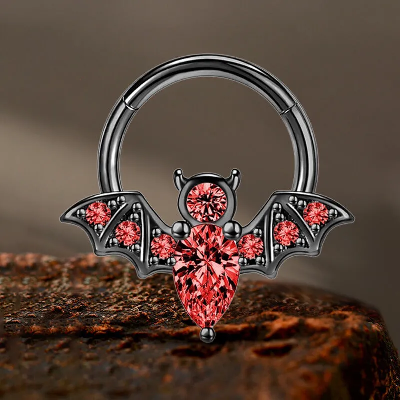 16G Bat Stainless Steel Hinged Nose Ring