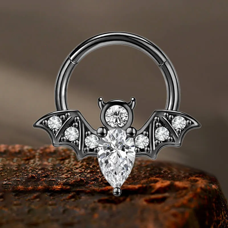 16G Bat Stainless Steel Hinged Nose Ring