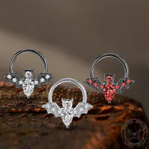 16G Bat Stainless Steel Hinged Nose Ring