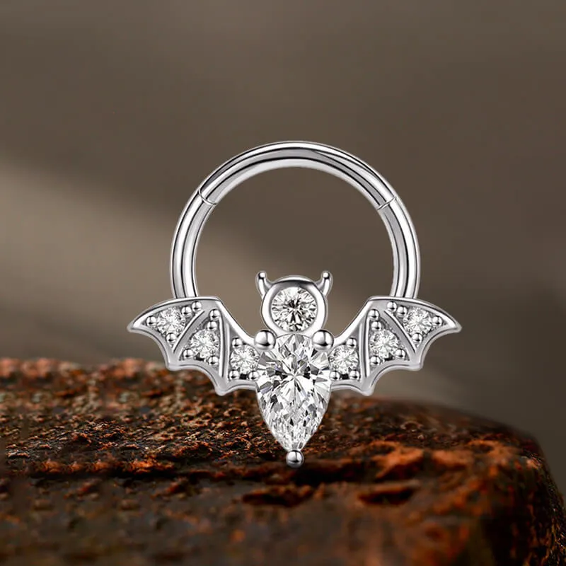 16G Bat Stainless Steel Hinged Nose Ring