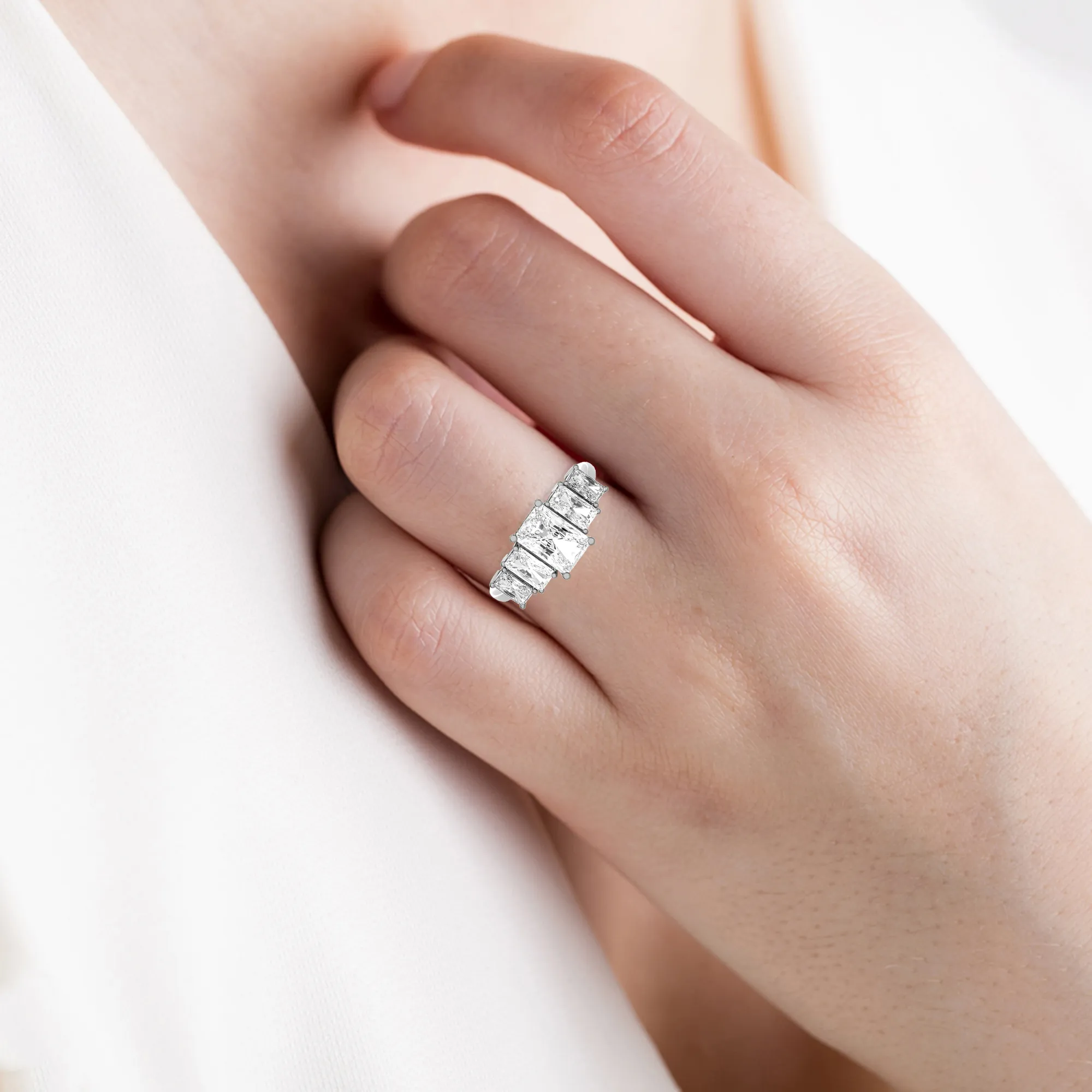 2 ctw Emerald-Cut Lab Grown Diamond Anniversary Ring