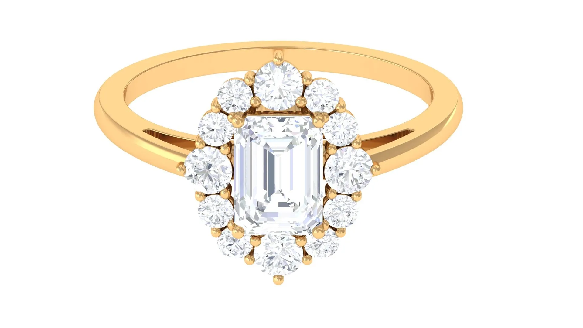 2.50 CT Octagon Cut Zircon Halo Engagement Ring