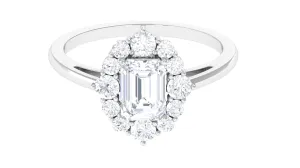 2.50 CT Octagon Cut Zircon Halo Engagement Ring