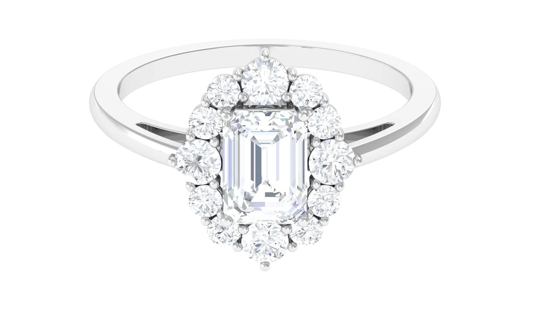 2.50 CT Octagon Cut Zircon Halo Engagement Ring