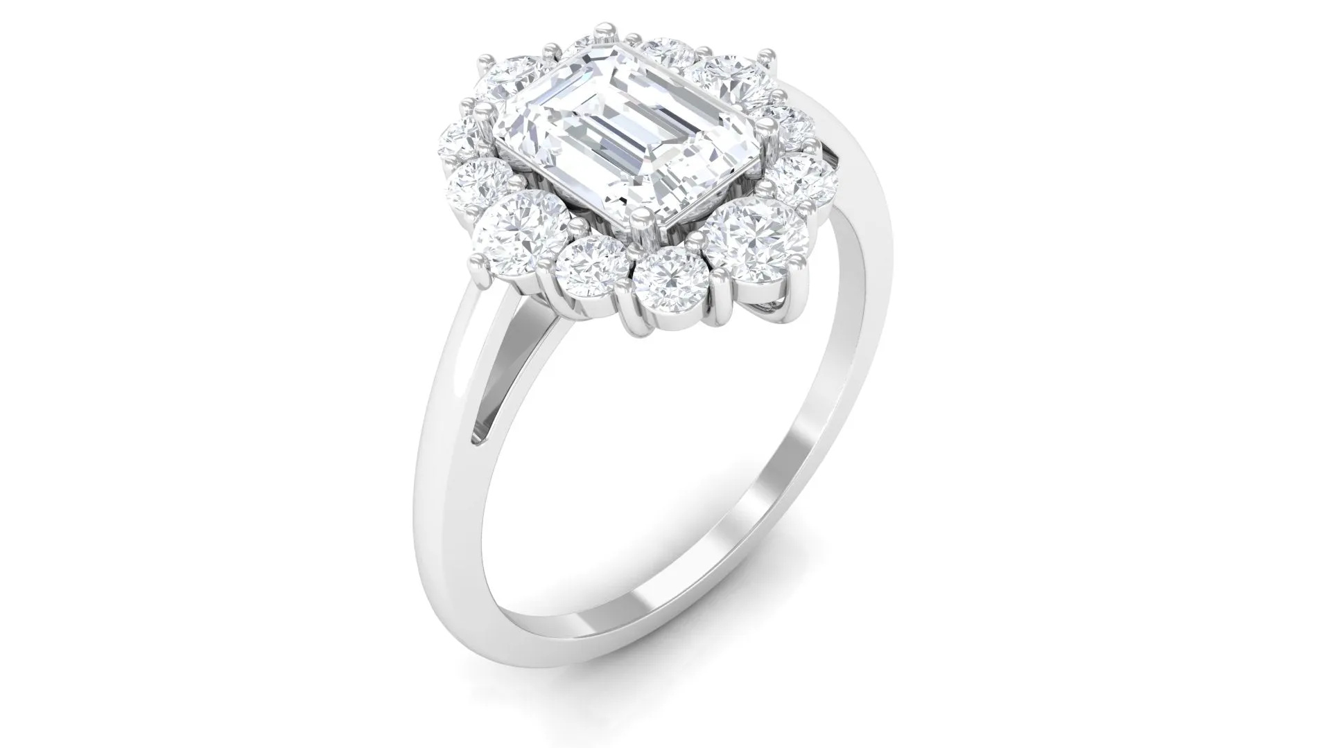 2.50 CT Octagon Cut Zircon Halo Engagement Ring