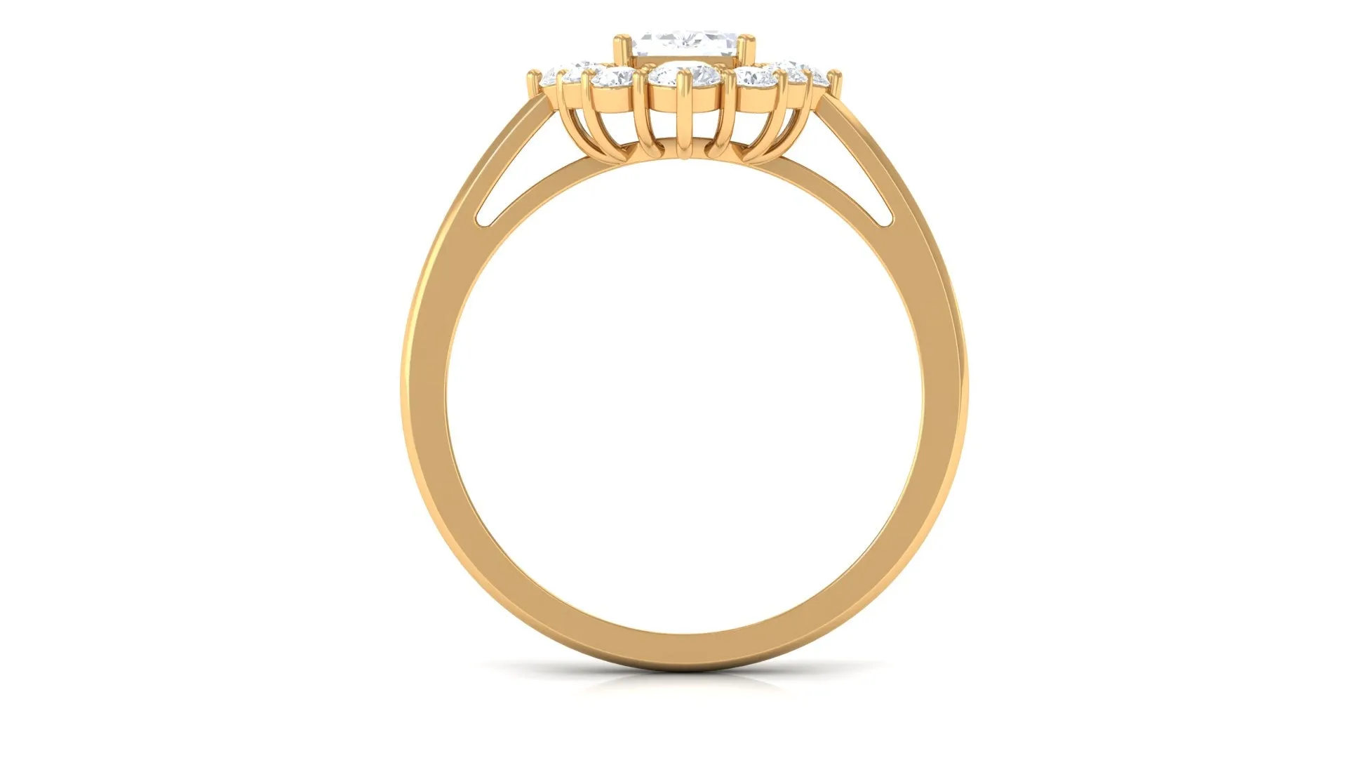 2.50 CT Octagon Cut Zircon Halo Engagement Ring