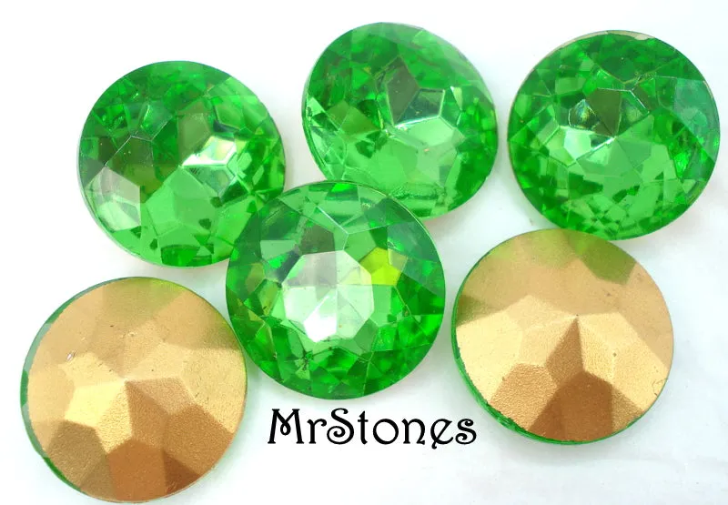 25mm (1200/2) TTC Peridot Green Round Dentelle Czech