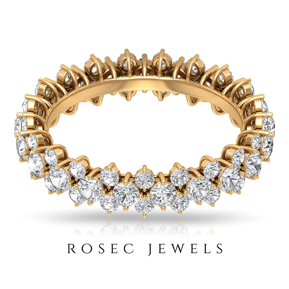 3.5 CT Zircon Cluster Eternity Ring in Prong Setting