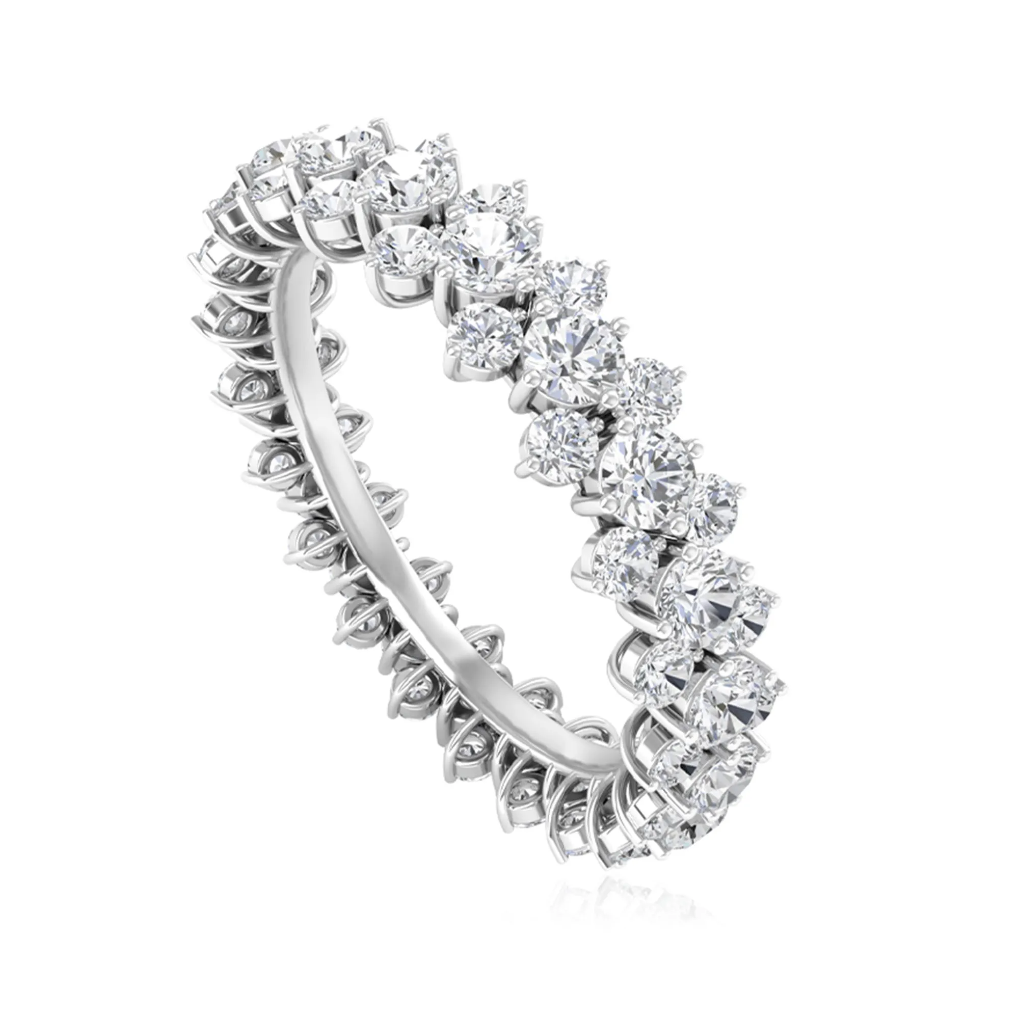 3.5 CT Zircon Cluster Eternity Ring in Prong Setting