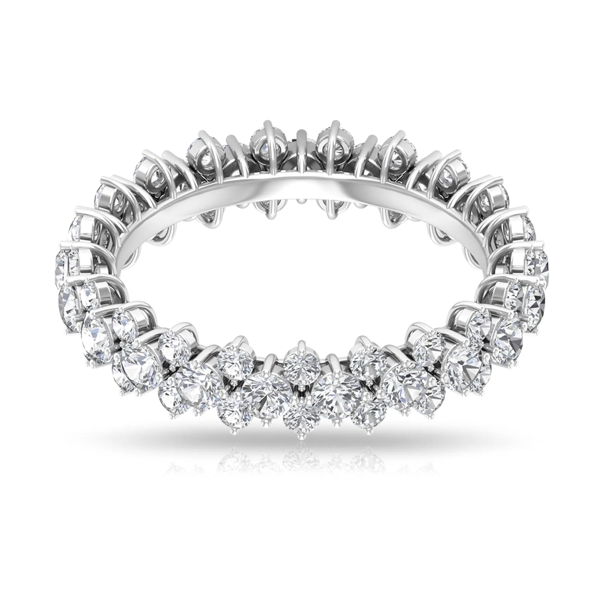 3.5 CT Zircon Cluster Eternity Ring in Prong Setting