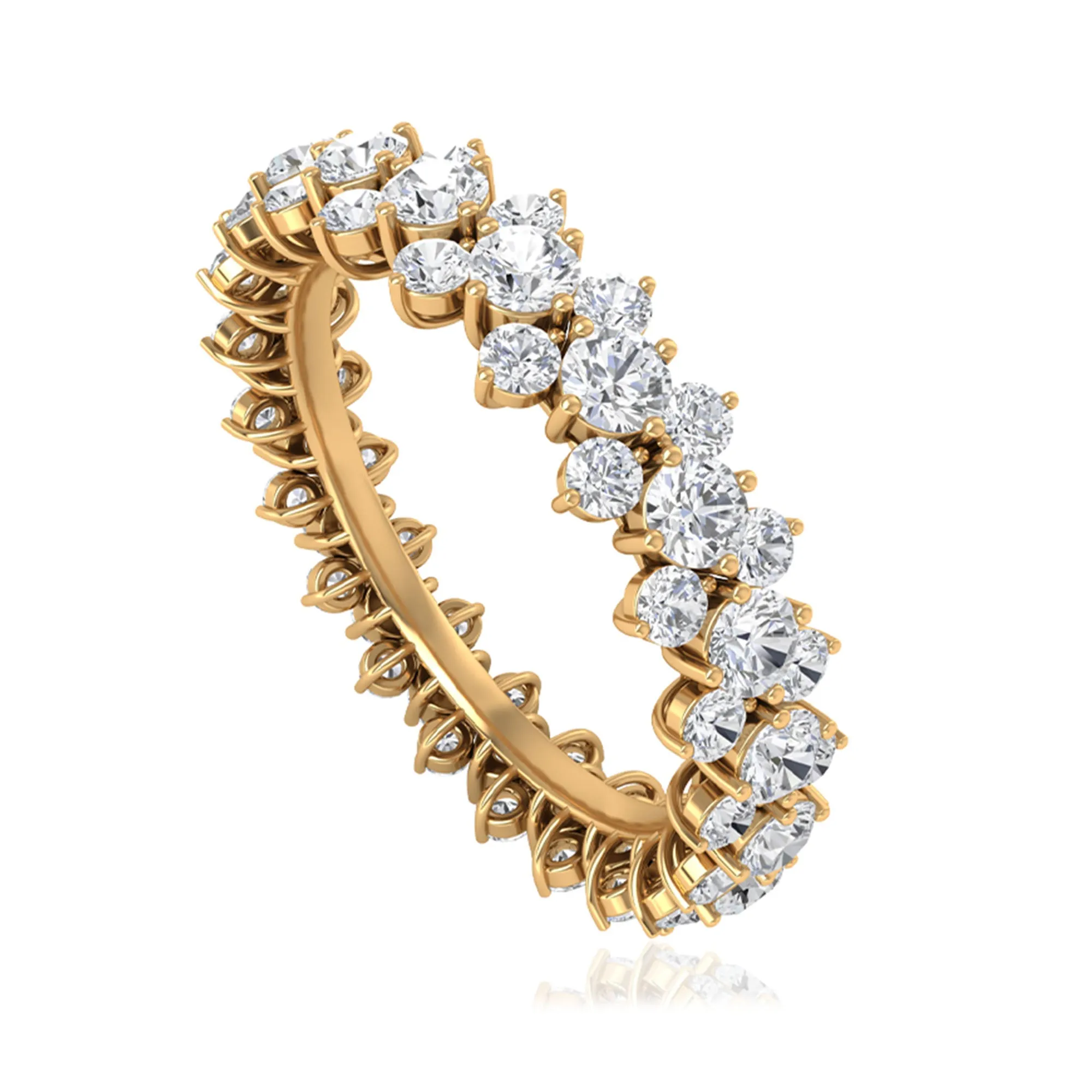 3.5 CT Zircon Cluster Eternity Ring in Prong Setting