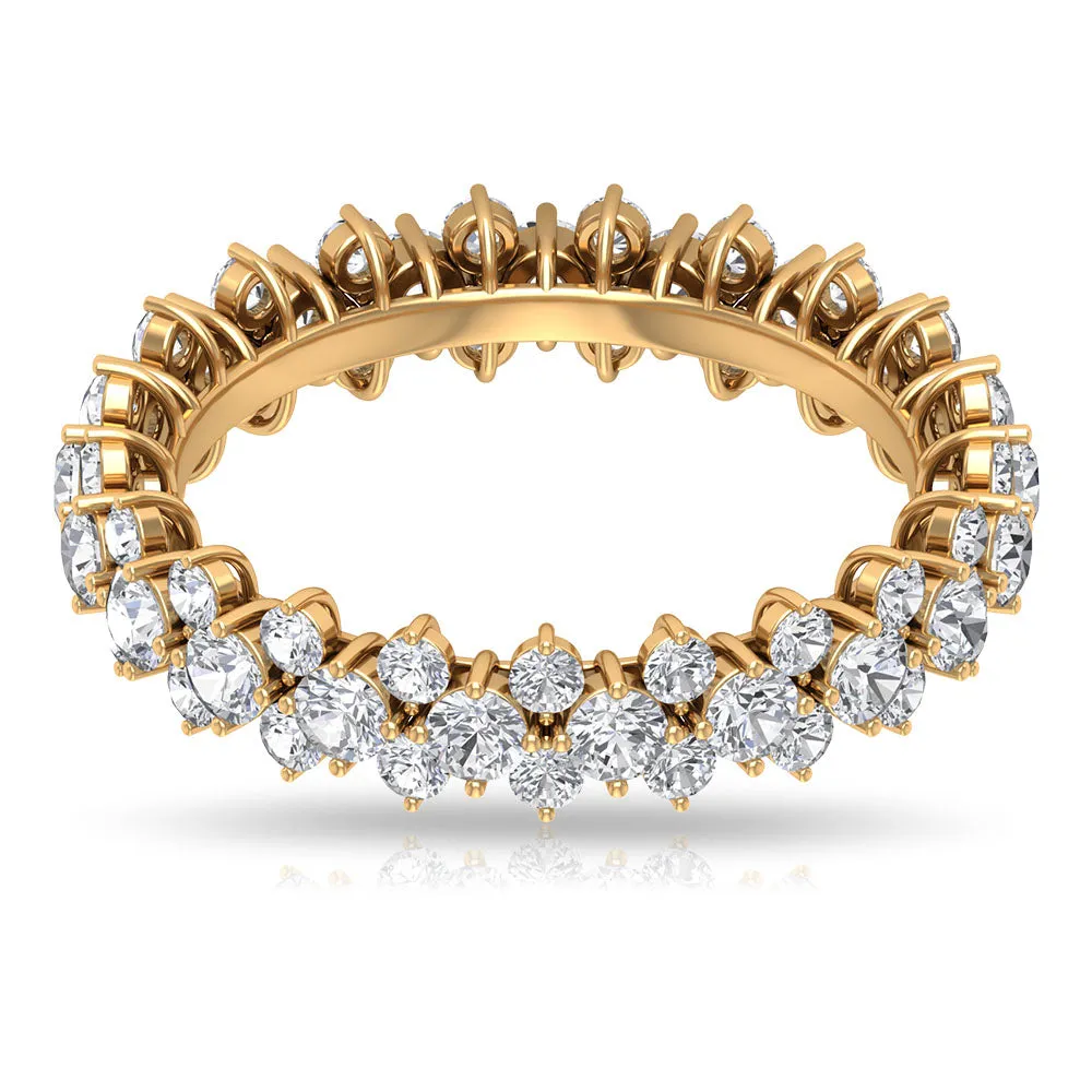 3.5 CT Zircon Cluster Eternity Ring in Prong Setting