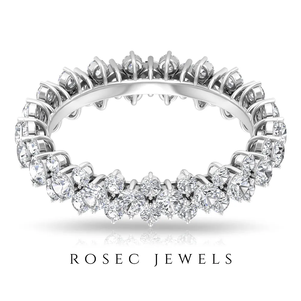 3.5 CT Zircon Cluster Eternity Ring in Prong Setting