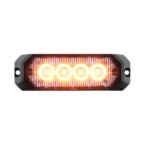 4″ MEDIUM RECTANGULAR HIGH POWER LED STROBE LIGHT, AMBER/CLEAR