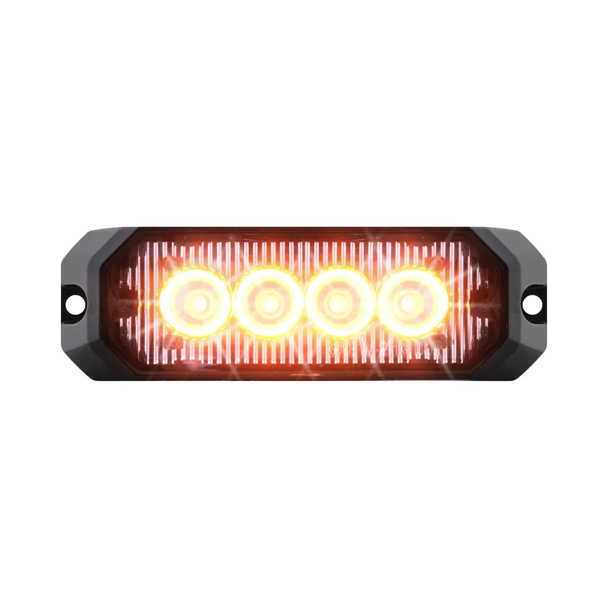 4″ MEDIUM RECTANGULAR HIGH POWER LED STROBE LIGHT, AMBER/CLEAR