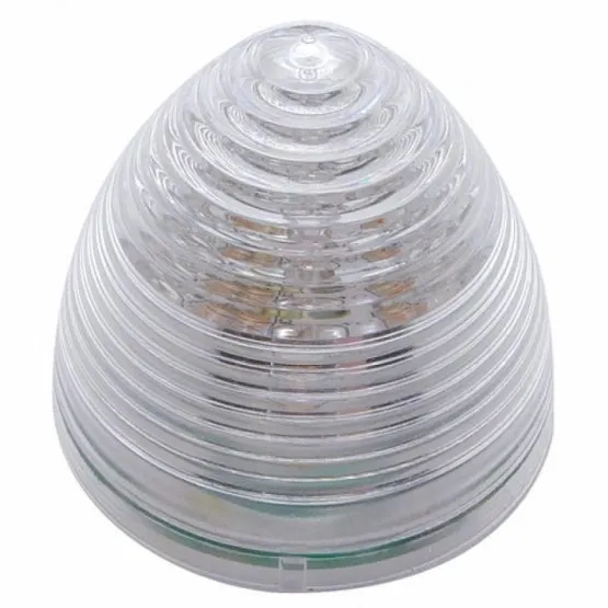 9 LED 2" Beehive Clearance/Marker Light - Amber LED/Clear Lens