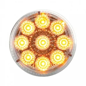 9 LED 2" Reflector Clearance/Marker Light - Amber LED/Clear Lens