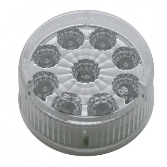 9 LED 2" Reflector Clearance/Marker Light - Amber LED/Clear Lens