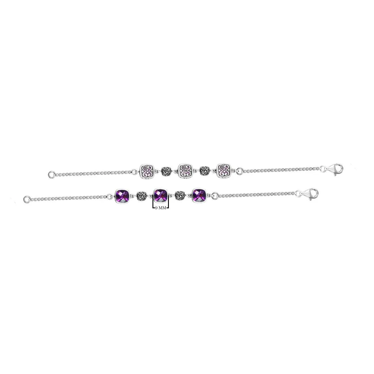 AB-9007-AM Sterling Silver Bracelet With Amethyst Q.