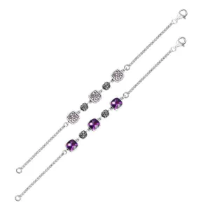 AB-9007-AM Sterling Silver Bracelet With Amethyst Q.