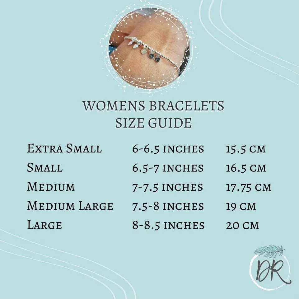 Age and Birthstone Beaded Bracelet Set in Sterling Silver, Personalised Layering Bracelet Set for Women 16th 18th 21st 30th 40th 50th 60th