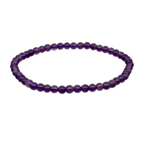 Amethyst 4mm Bead Gemstone Bracelet