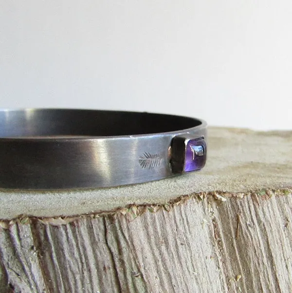 Amethyst and Rose Bangle Bracelet