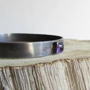 Amethyst and Rose Bangle Bracelet