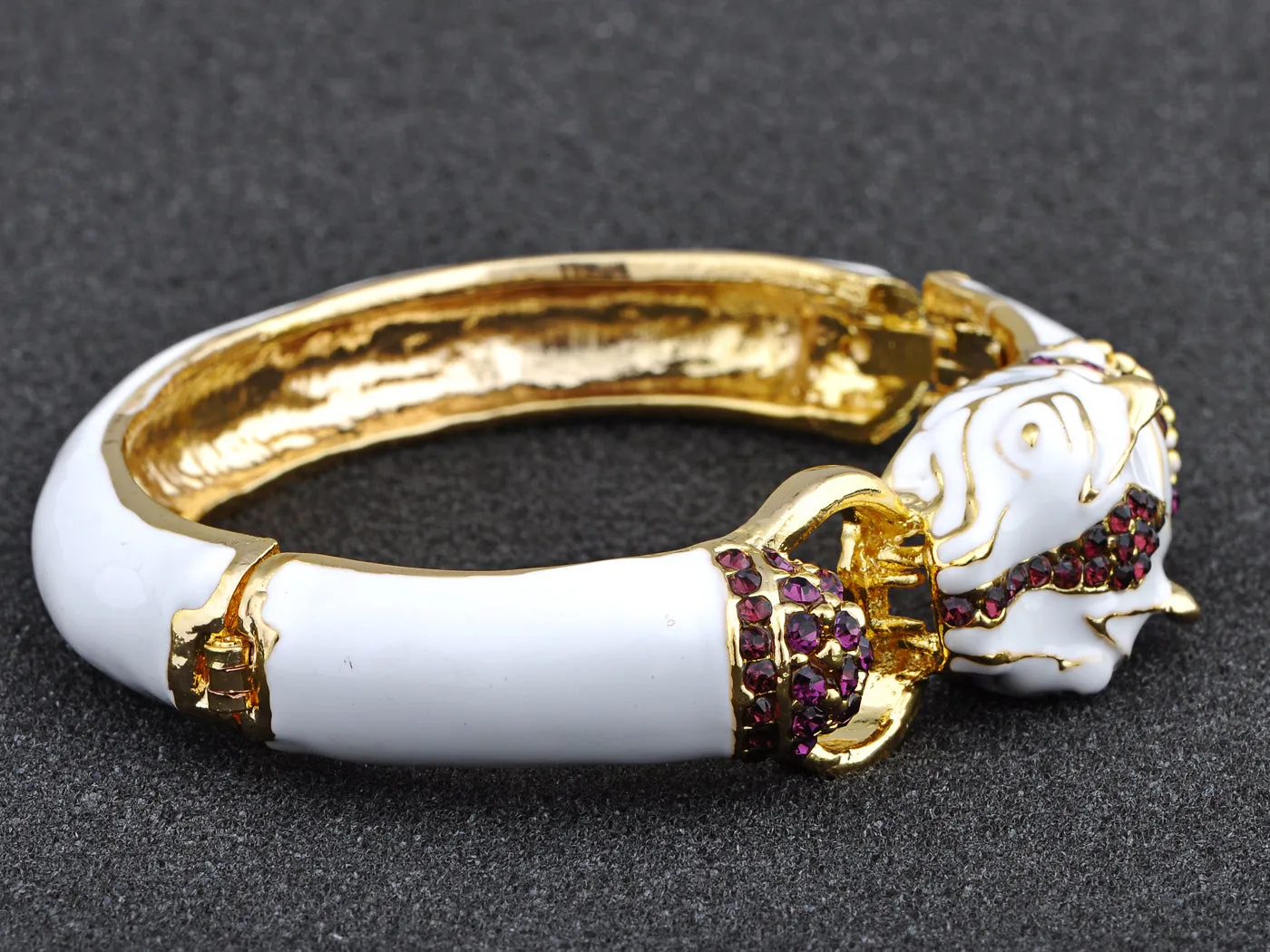Amethyst Animal Cuff Bracelet Bangle