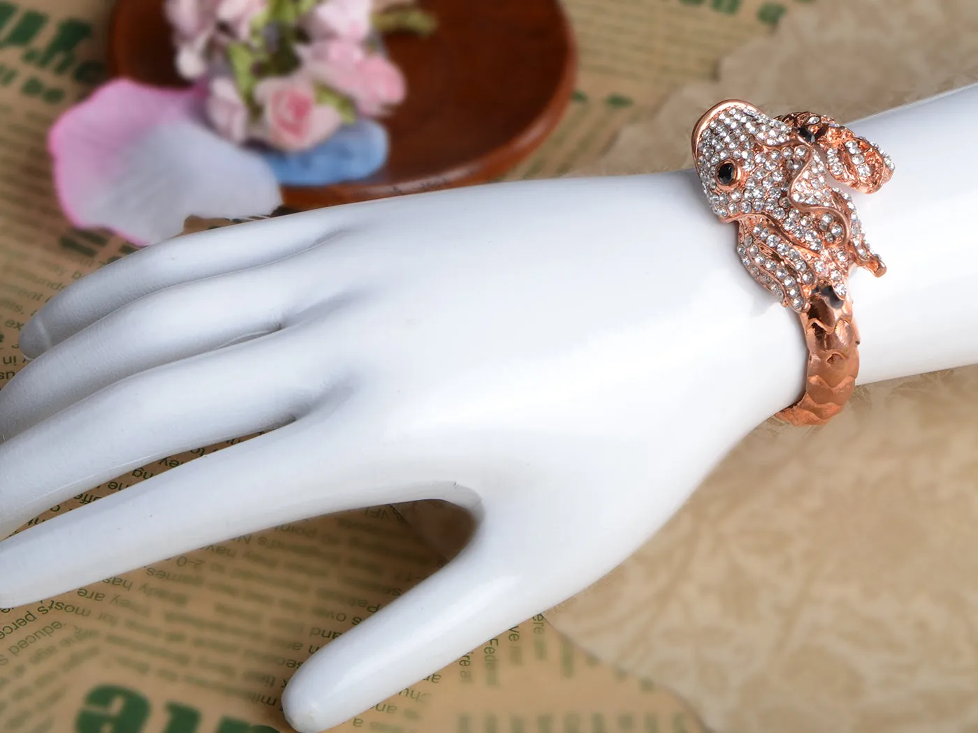 Amethyst Animal Cuff Bracelet Bangle