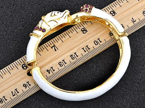 Amethyst Animal Cuff Bracelet Bangle