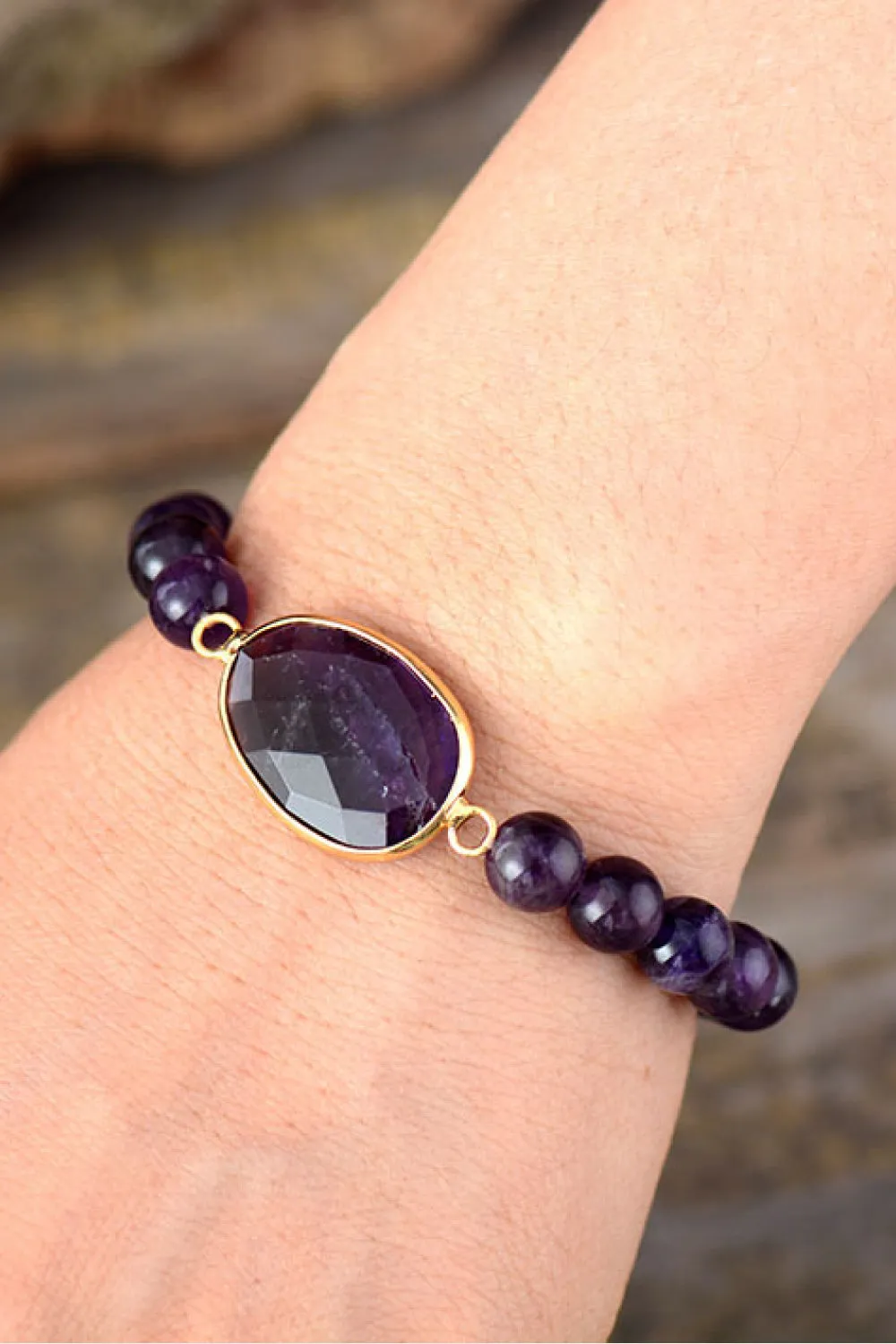 Amethyst Beaded Bracelet