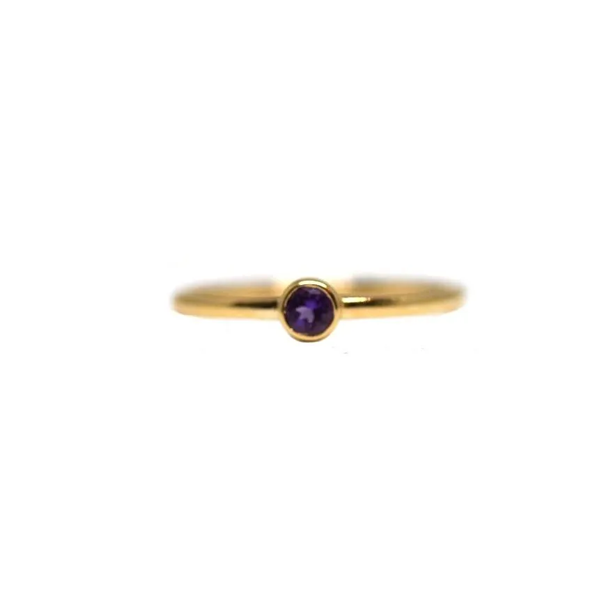 Amethyst Birthstone Stacking Ring