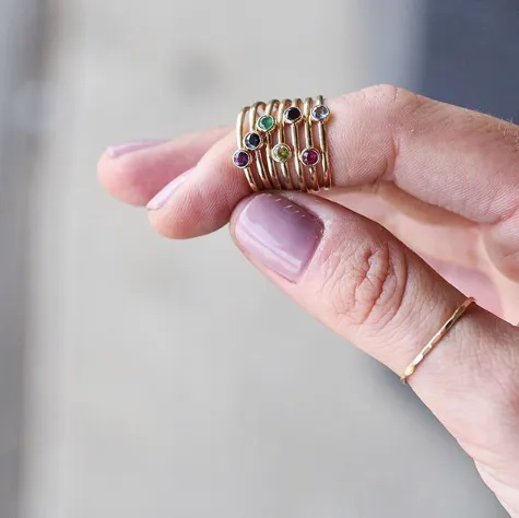 Amethyst Birthstone Stacking Ring