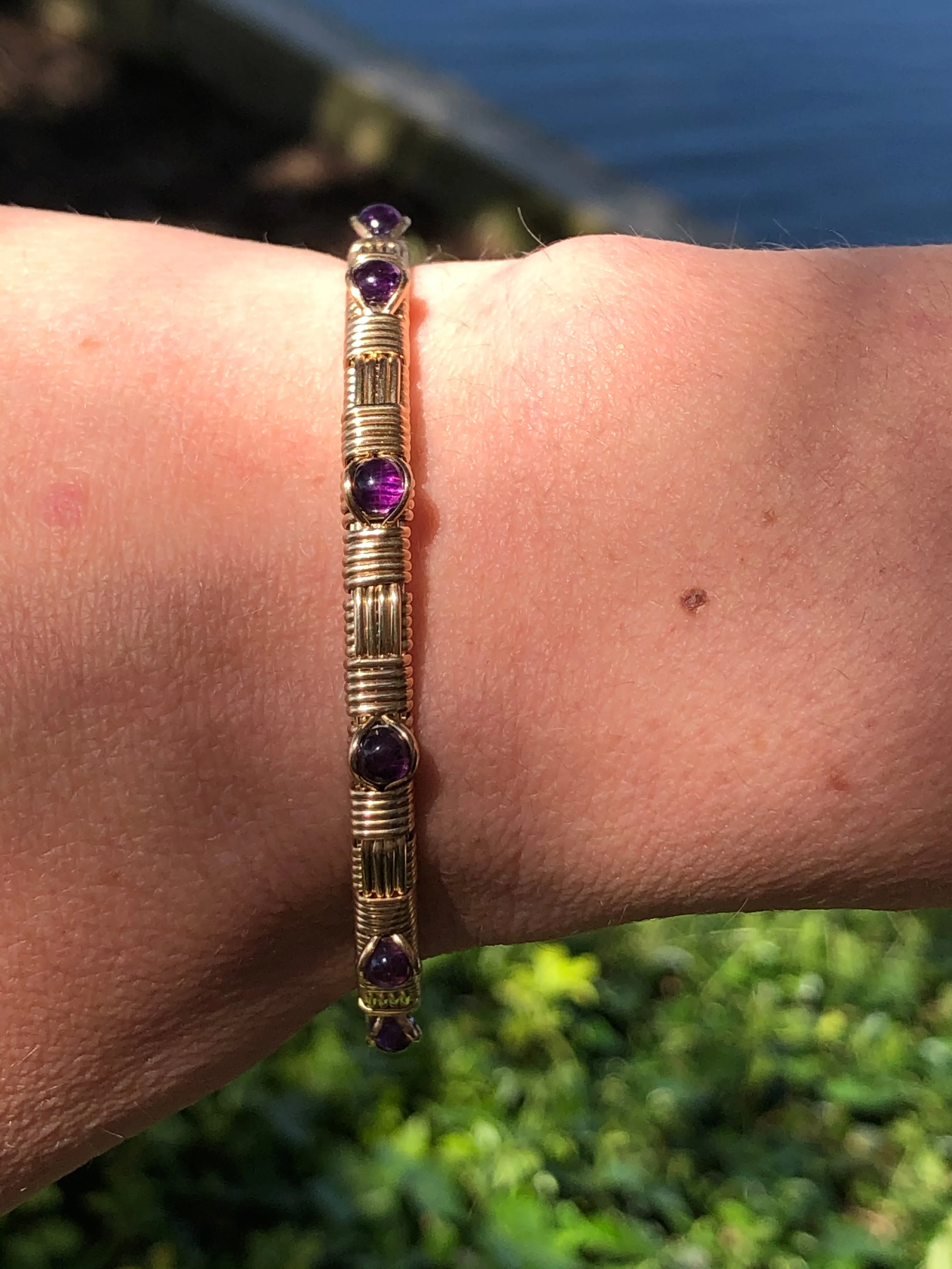 Amethyst Classic Design Bangle Bracelet