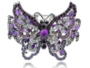 Amethyst Colored Butterfly Cuff Bracelet