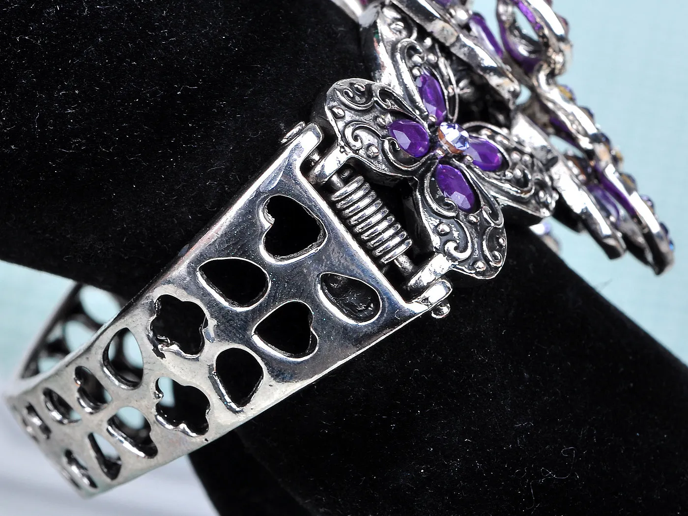 Amethyst Colored Butterfly Cuff Bracelet