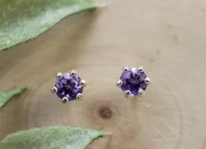 Amethyst Earrings, Natural Untreated Brazilian Amethyst; 0.470cts