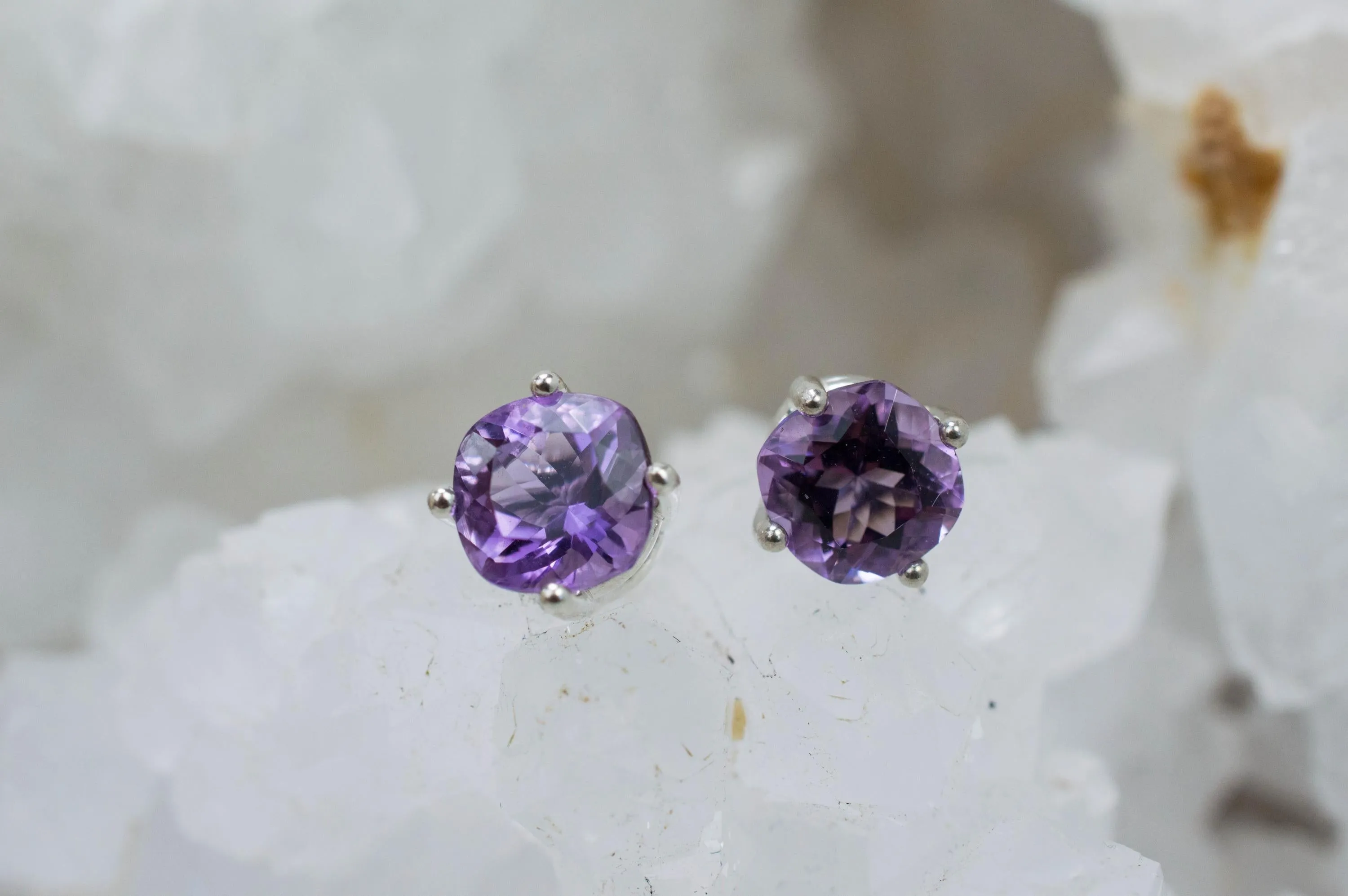 Amethyst Earrings, Natural Untreated Brazilian Amethyst; 1.650cts